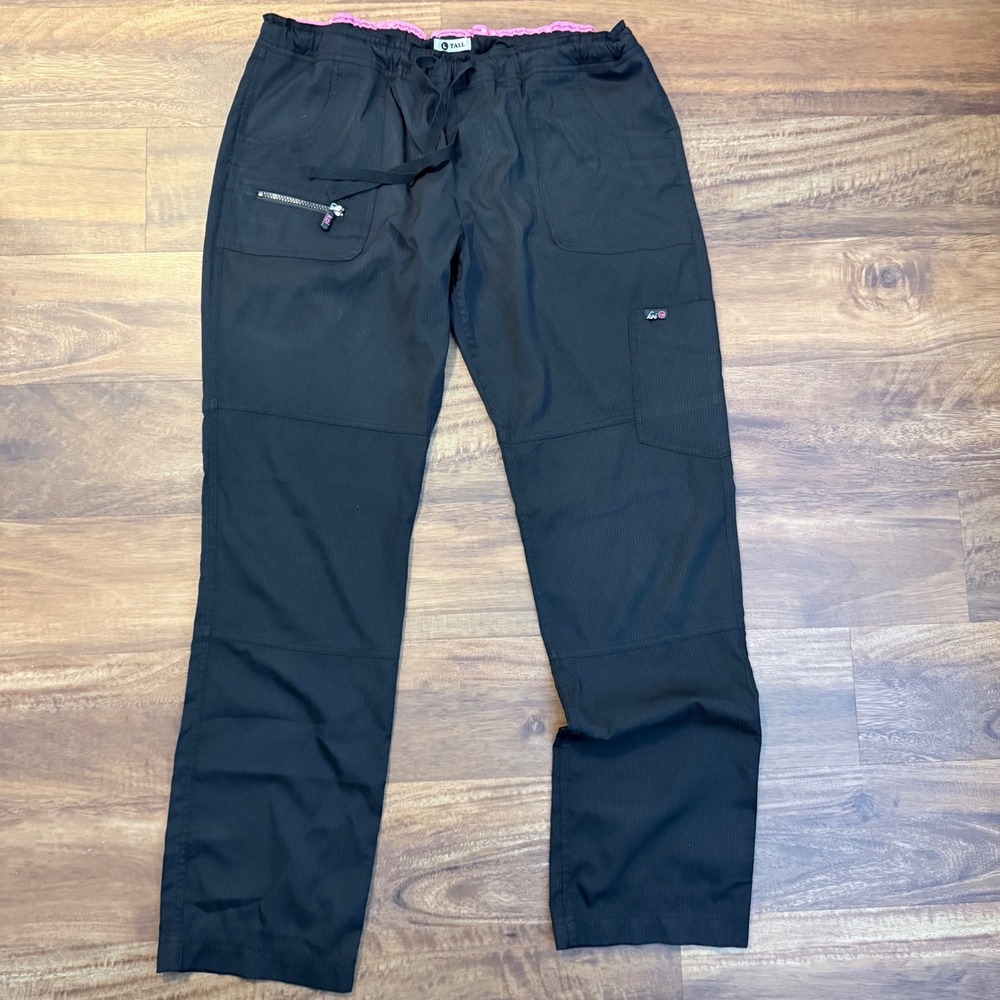 Koi Lite Peace Scrub Pants Black Slim Fit Tall Large Style 721 Cargo Pocket